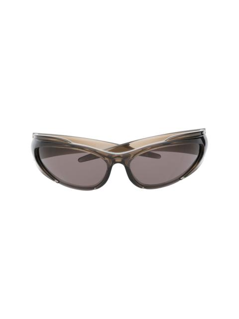 oval-frame translucent sunglasses