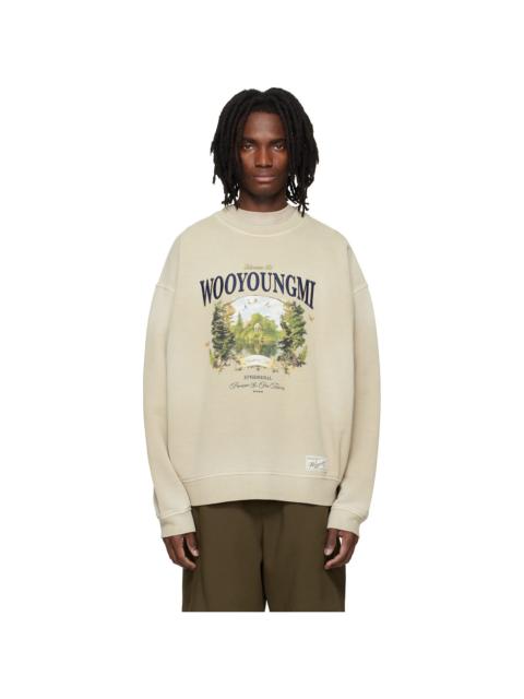 Beige Garden Graphic Sweatshirt