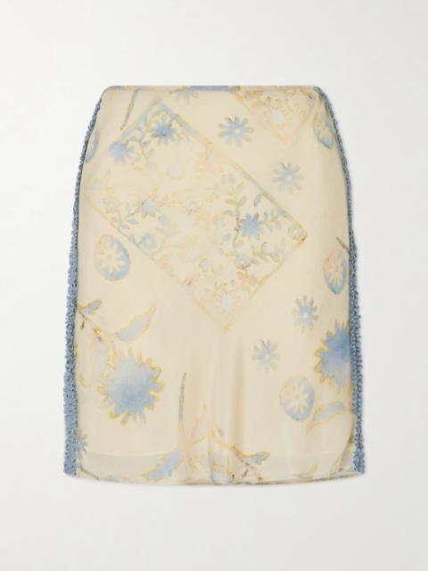 SIR. Cecile Ruffled Printed Chiffon Midi Skirt