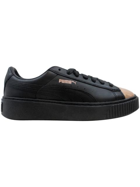 PUMA Puma Basket Platform Metallic Puma Black Rose Gold (Women's)