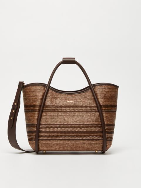 Max Mara Jacquard raffia-effect fabric small Marine bag