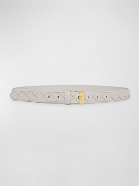 Bottega Veneta Woven Leather & Brass Belt