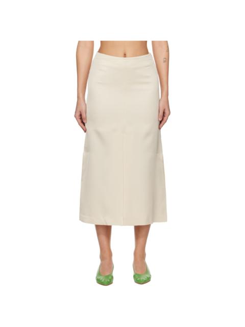 RECTO Off-White Front Slit Midi Skirt
