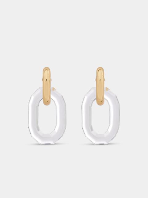 rabanne GOLD AND TRANSPARENT XL LINK EARRINGS