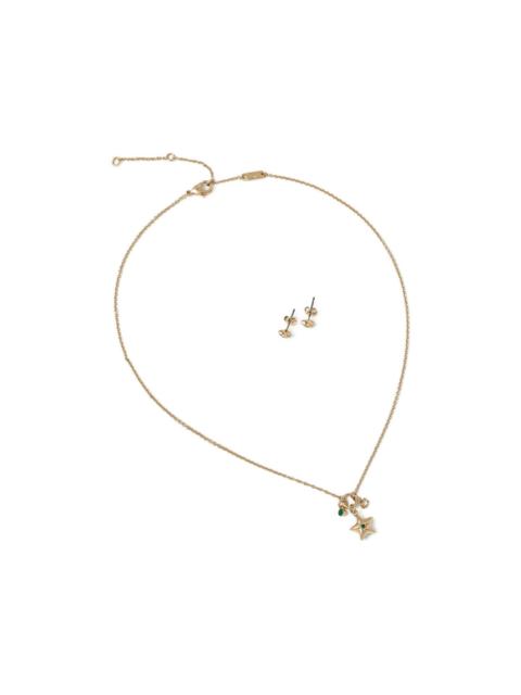 COACH star pendant necklace and earrings set