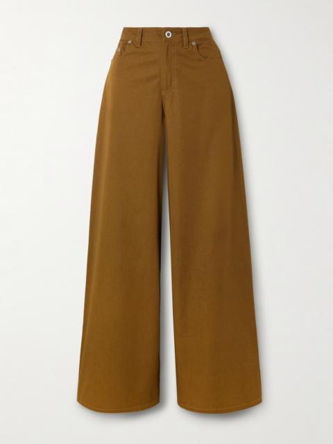 EMPORIO SIRENUSE Nadia Silk-twill Wide-leg Pants