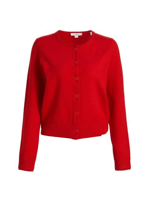 Vince Women's Scallop Trim Wool-Cashmere Cardigan - Poppy