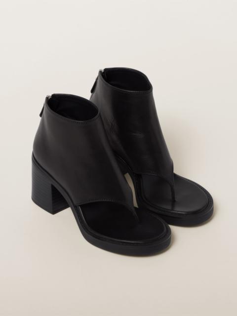 Miu Miu Leather thong booties