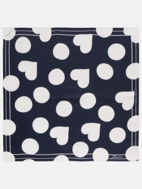 JACQUEMUS Cœur printed silk scarf