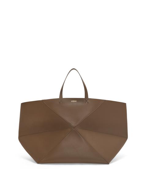 XXL Puzzle Fold Tote in shiny calfskin