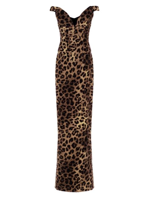 THE NEW ARRIVALS ILKYAZ OZEL Women's Shakti Leopard Off-The-Shoulder Maxi-Dress - Sauvage