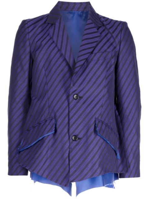 sulvam raw-hem striped blazer