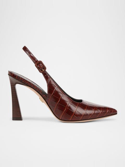 VERONICA BEARD Callie Leather Cap-Toe Slingback Pumps