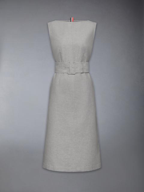 Thom Browne TONAL UNIVERSITY STRIPE BOAT NECK DRESS