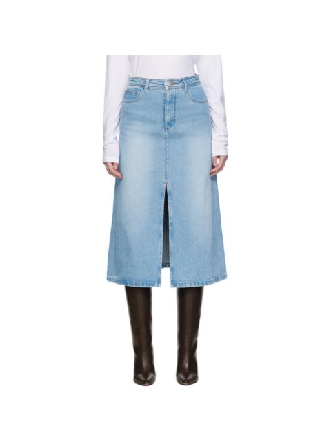A.P.C. Blue Georgia Denim Midi Skirt