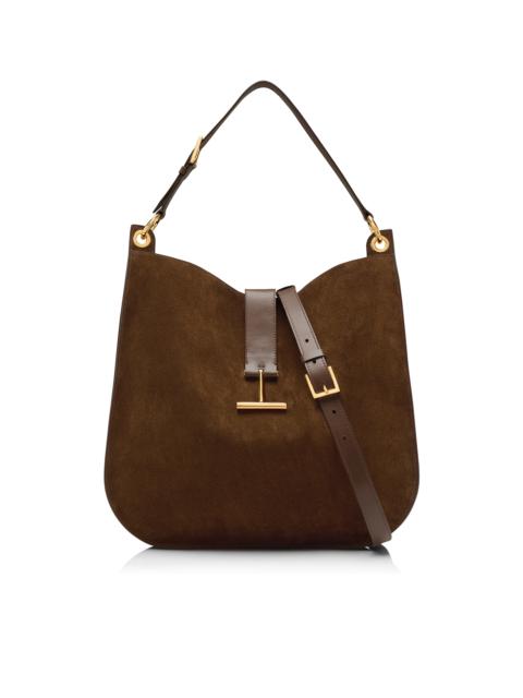 TOM FORD SUEDE LEATHER AND SMOOTH LEATHER TARA LARGE CROSSBODY
