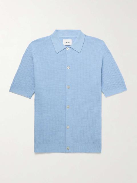 NN07 Nolan Ribbed Cotton-Blend Polo Shirt