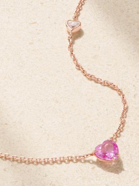 ANITA KO 18-karat Rose Gold, Sapphire And Diamond Necklace