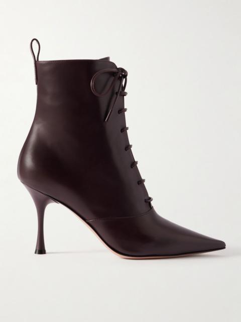 Gianvito Rossi Vitello 85 leather ankle boots Burgundy