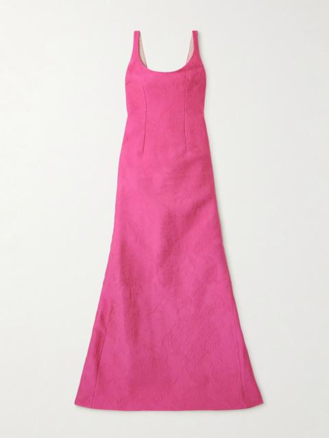 EMILIA WICKSTEAD Ninette pleated cloqué gown Bright pink
