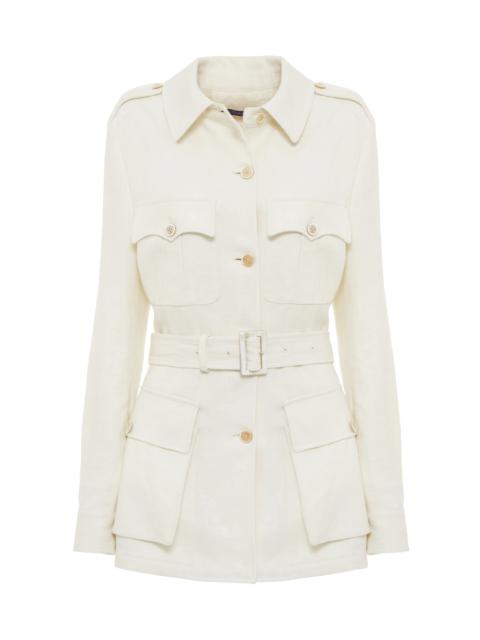 Gabbie Cargo-Pocket Linen Jacket ivory