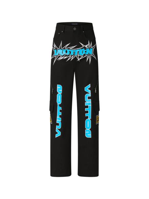 Louis Vuitton Printed Denim Pants