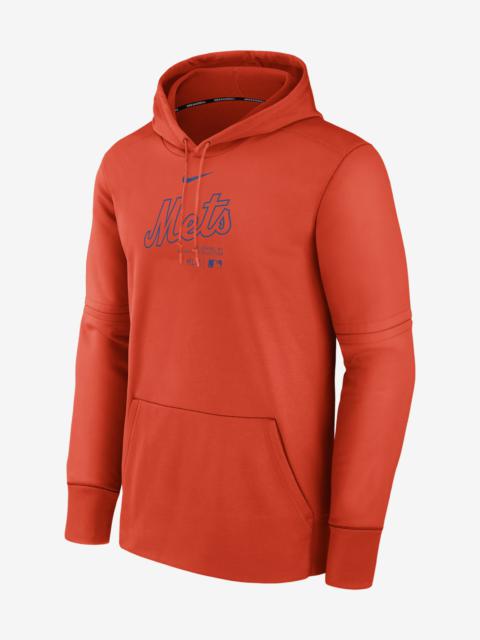 Men's New York Mets Authentic Collection Practice Nike Therma MLB Pullover Hoodie