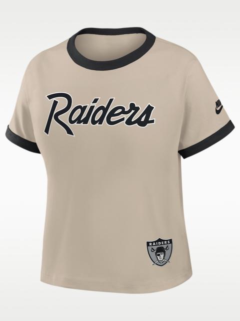 Nike Las Vegas Raiders Rewind Ringer Mod Women's Nike NFL Cropped T-Shirt