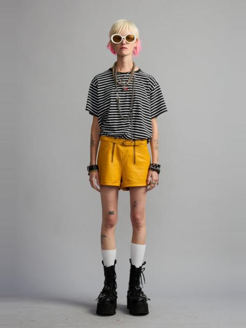 R13 LEATHER BIKER SHORT