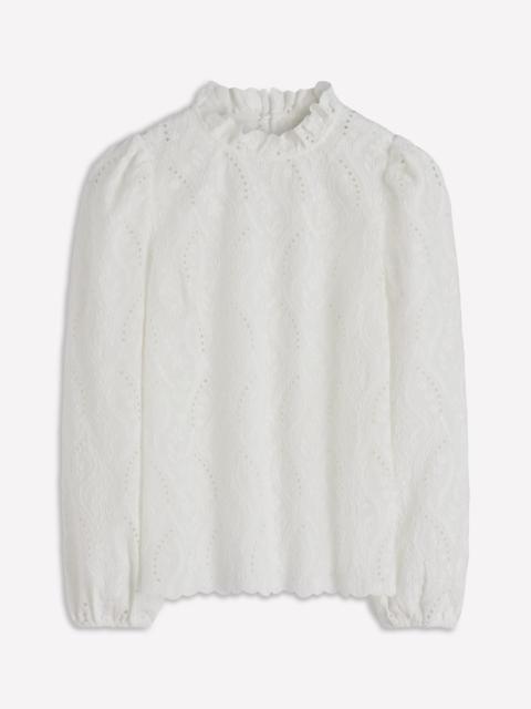 BODEN Puff Sleeve Interest Top-Ivory