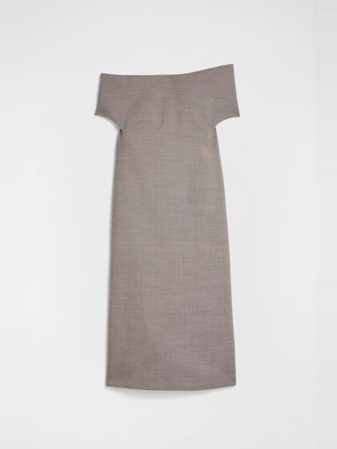 Jil Sander Wool Off-The-Shoulder Dress
