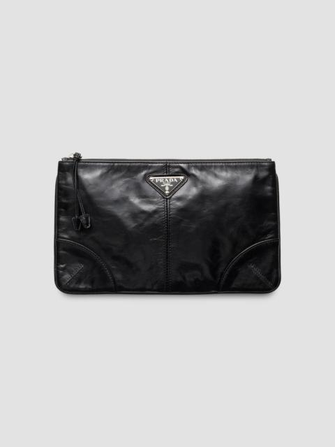 Prada Men's Leather Pouch - Black