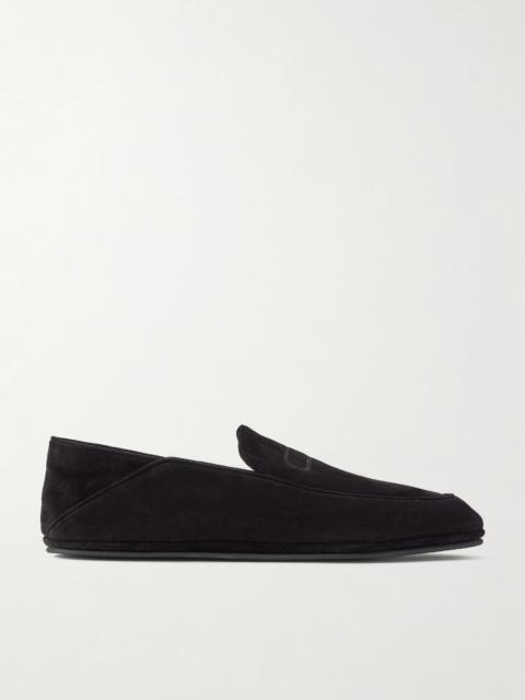John Lobb Kingston II Collapsible-Heel Suede Loafers