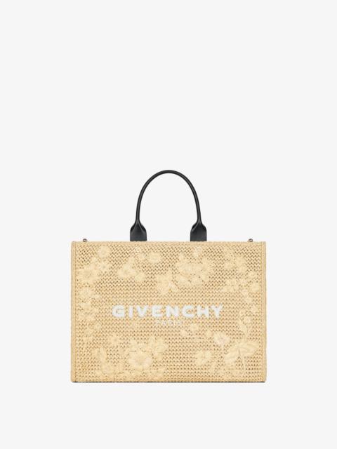 Givenchy MEDIUM G-TOTE BAG IN RAFFIA WITH FLORAL EMBROIDERY