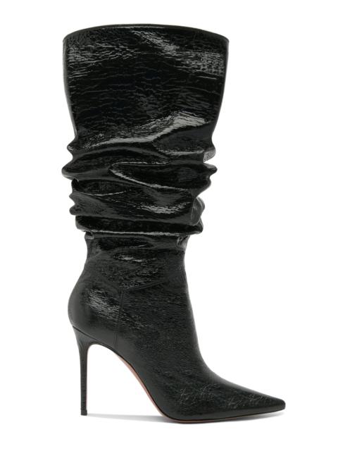 Jahleel Crackled-Vinyl Knee Boots black