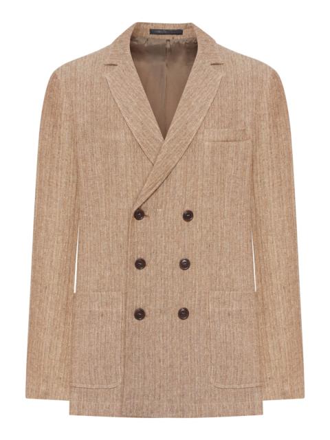 DOUBLE-BREASTED LINEN BLAZER