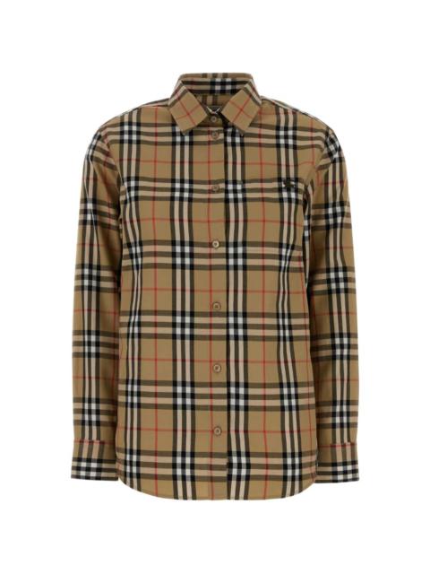 Burberry embroidered check-pattern shirt
