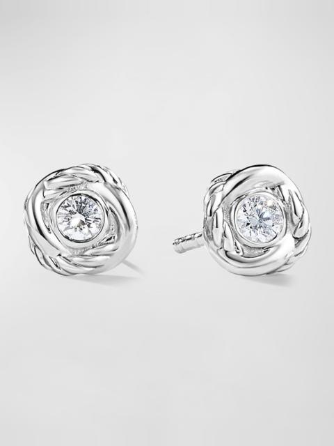 DAVID YURMAN 18K White Gold Infinity Diamond Stud Earrings