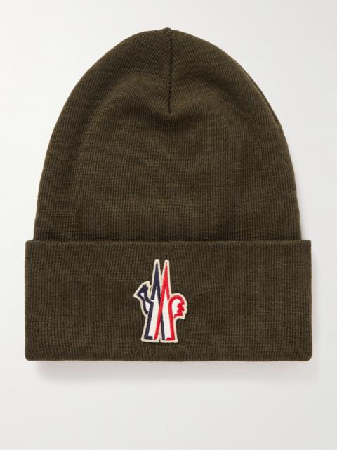Moncler Grenoble Appliquéd Ribbed Wool Beanie