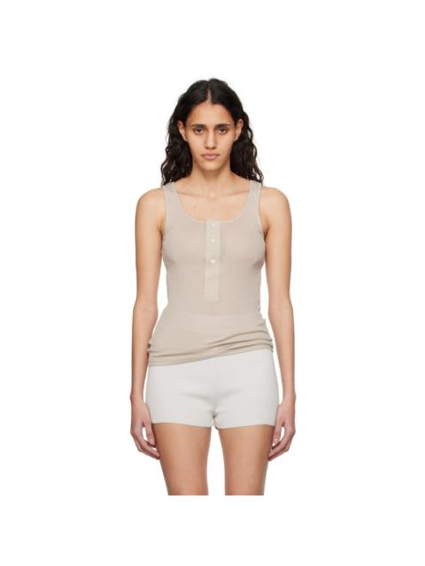 AMI Paris Beige Button Tank Top