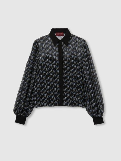 GUCCI Printed silk creponne shirt