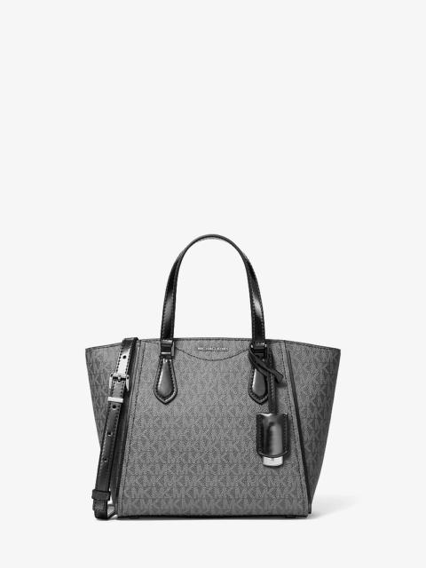 MICHAEL KORS Taryn Small Metallic Signature Logo Convertible Crossbody Bag