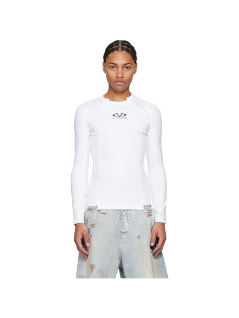 VETEMENTS U Might Know Me クロップド コットン Tシャツ 人気 VETEMENTS White 'U Might Know Me' Cropped Boxy T-shirt