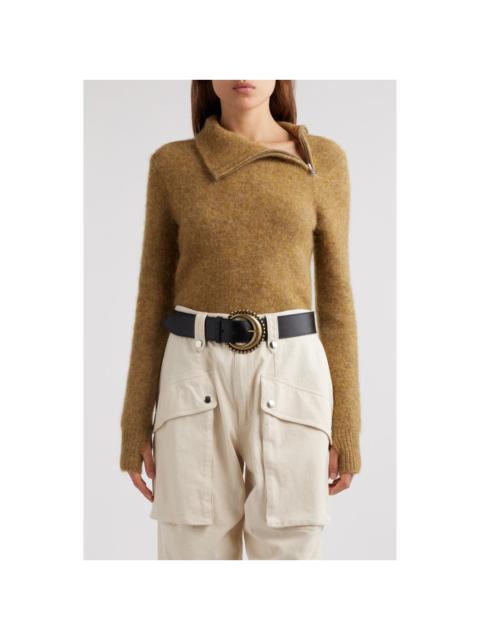 Isabel Marant Étoile Isabel Marant Étoile Odelle Alpaca Blend Zip Shoulder Sweater in Honey at Nordstrom