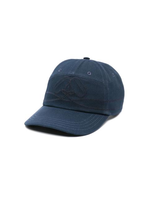 Seal-embroidered cotton baseball cap