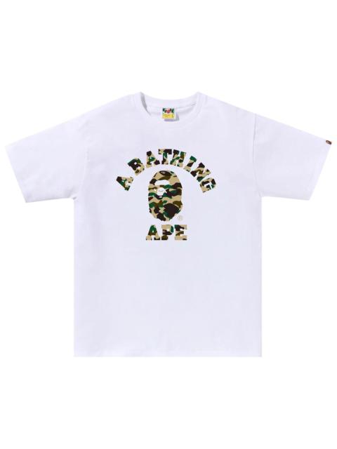 A BATHING APE® BAPE 1st Camo College Tee 'White/Yellow'