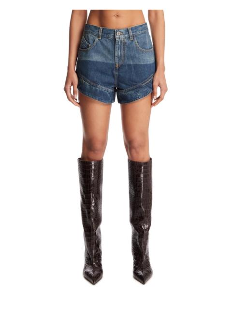 THE ATTICO Blue Denim Cut-Out Shorts