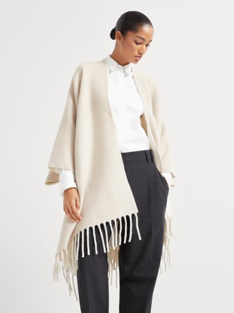 Brunello Cucinelli Wool and cashmere reversible double knit poncho