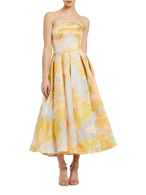 MAC DUGGAL Women's Floral Brocade Strapless Cocktail Dress - Peach Multi