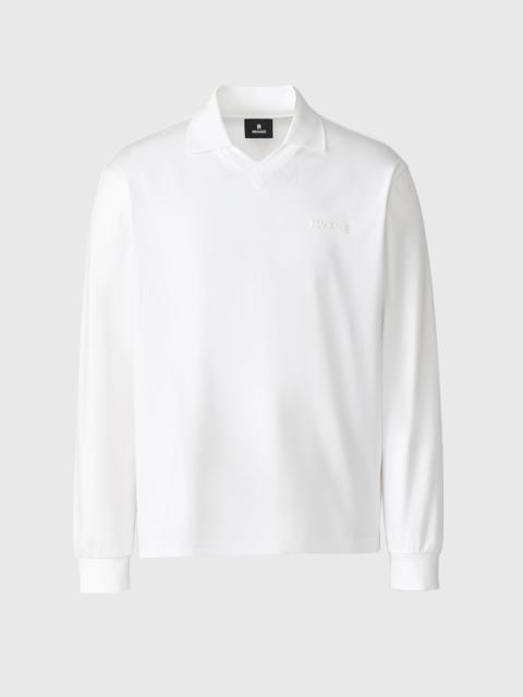 MACKAGE ALFONZO Organic cotton jersey long sleeve polo shirt